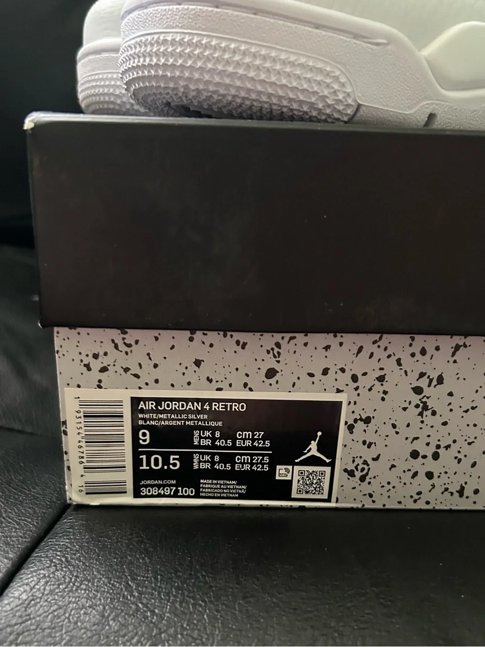 NIB Air Jordan White Leather Retro 4 Sneakers